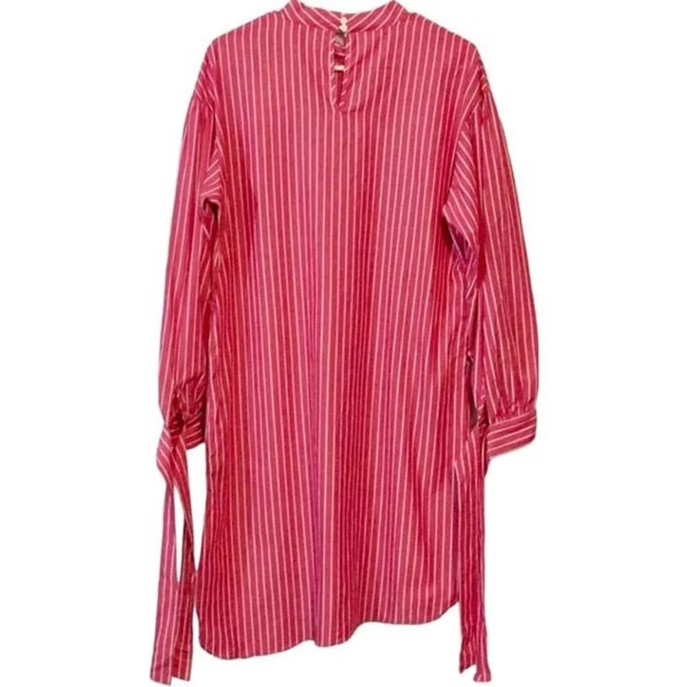 Who What Wear Women's Striped Long Sleeve Mock Neck Dress. Pink S
